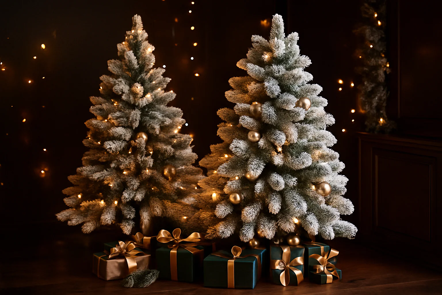 Zasnežené umelé vianočné stromčeky: kúzlo zimy priamo vo vašej obývačke